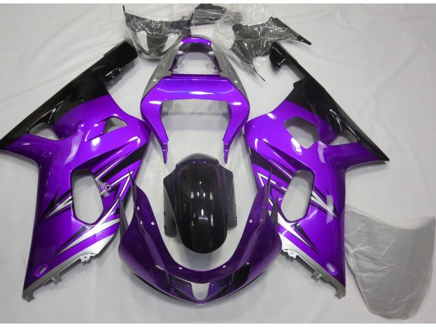 Purple and Silver 2001-2003 Suzuki GSXR 600-750 Motorcycle Fairing