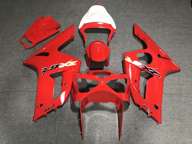 Red 636 2003-2004 Kawasaki ZX6R Motorcycle Fairing