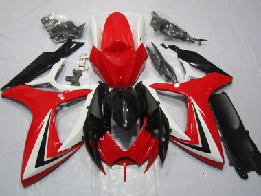 Red Black and White 2006-2007 Suzuki GSXR 600-750 Motorcycle Fairing