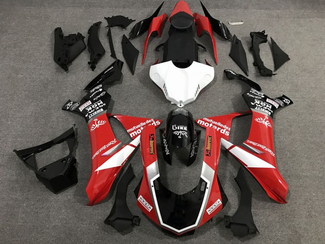 Red Black and White Custom Style Gloss 2015-2019 Yamaha R1 Motorcycle Fairing