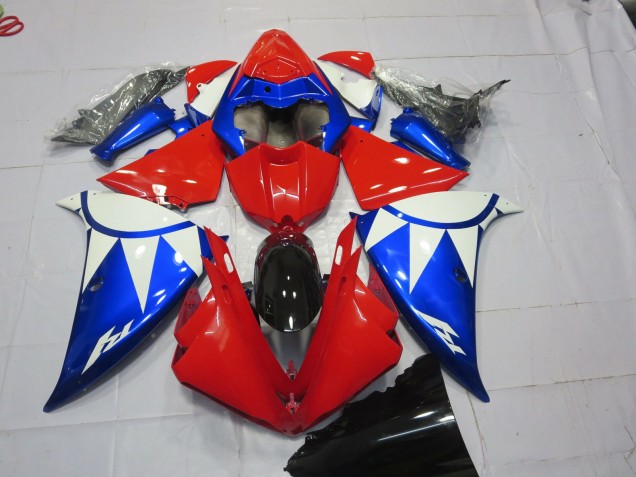 Red Blue and White 2012-2014 Yamaha R1 Motorcycle Fairing