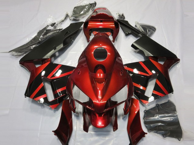 Red & Gloss Black Design 2005-2006 Honda CBR600RR Motorcycle Fairing