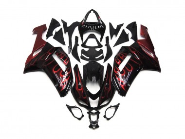 Red Gloss Flame 2007-2008 Kawasaki ZX6R Motorcycle Fairing