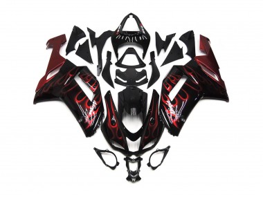 Red Gloss Flame 2007-2008 Kawasaki ZX6R Motorcycle Fairing