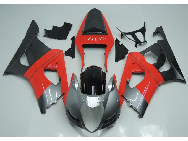 Red Silver and Black 2003-2004 Suzuki GSXR 1000 Motorcycle Fairing