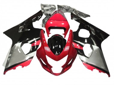 Red Silver and Black 2004-2005 Suzuki GSXR 600-750 Motorcycle Fairing