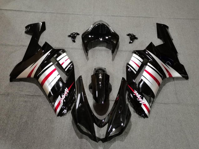 Red Silver and Black 2007-2008 Kawasaki ZX6R Motorcycle Fairing