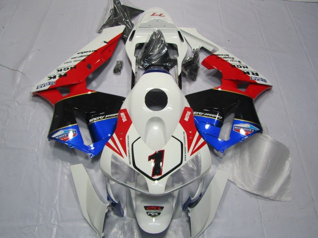 Red White Black and Blue 2003-2004 Honda CBR600RR Motorcycle Fairing