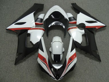 Red White and Black 2005-2006 Kawasaki ZX6R Motorcycle Fairing