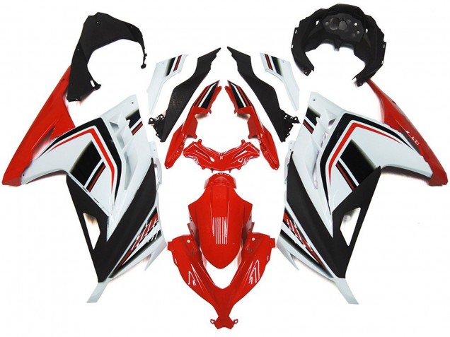 Red White and Gloss Black 2013-2018 Kawasaki Ninja 300 Motorcycle Fairing