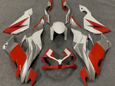 Red White and Silver 2019-2023 Kawasaki ZX6R Motorcycle Fairing