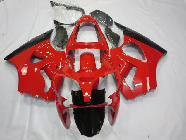 Red and Black 2000-2002 Kawasaki ZX6R Motorcycle Fairing