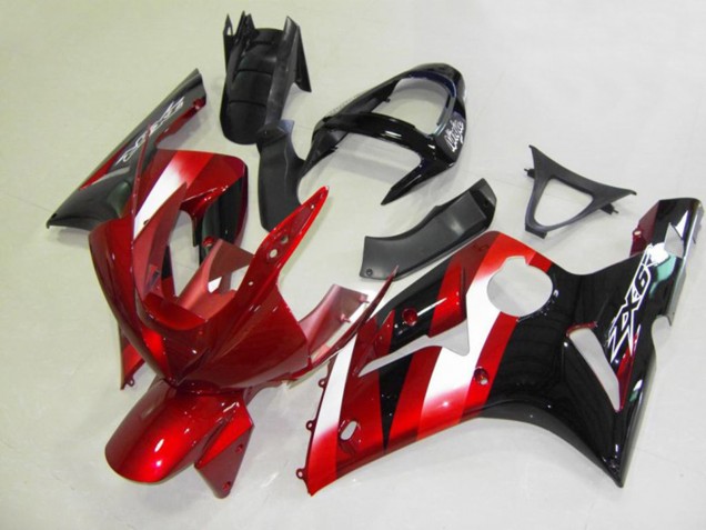 Red and Black 2003-2004 Kawasaki ZX6R Motorcycle Fairing