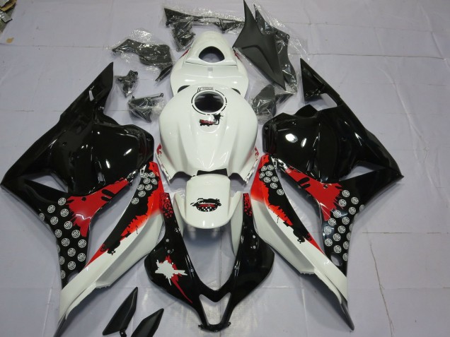 Red and Black Splatter 2009-2012 Honda CBR600RR Motorcycle Fairing