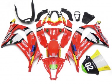 Red and Black w White 2016-2019 Kawasaki ZX10R Motorcycle Fairing