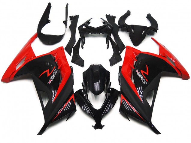 Red and Gloss Black 2013-2018 Kawasaki Ninja 300 Motorcycle Fairing