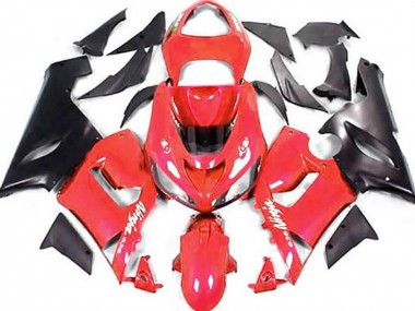 Red and Matte Black 2005-2006 Kawasaki ZX6R Motorcycle Fairing