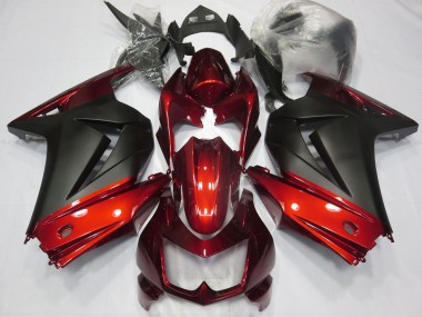 Red and Matte Black 2008-2012 Kawasaki Ninja 250 Motorcycle Fairing