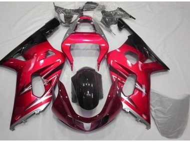 Red and Silver 2001-2003 Suzuki GSXR 600-750 Motorcycle Fairing