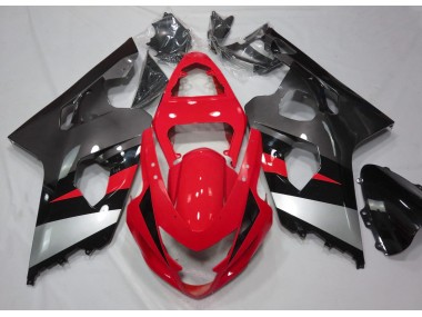 Red and Silver Gloss 2004-2005 Suzuki GSXR 600-750 Motorcycle Fairing