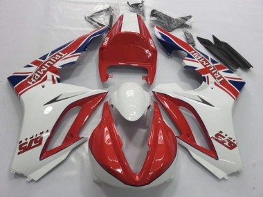 Red and White 2009-2012 Triumph Daytona 675 Motorcycle Fairing