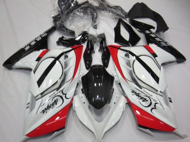 Red and White 2013-2018 Kawasaki Ninja 300 Motorcycle Fairing