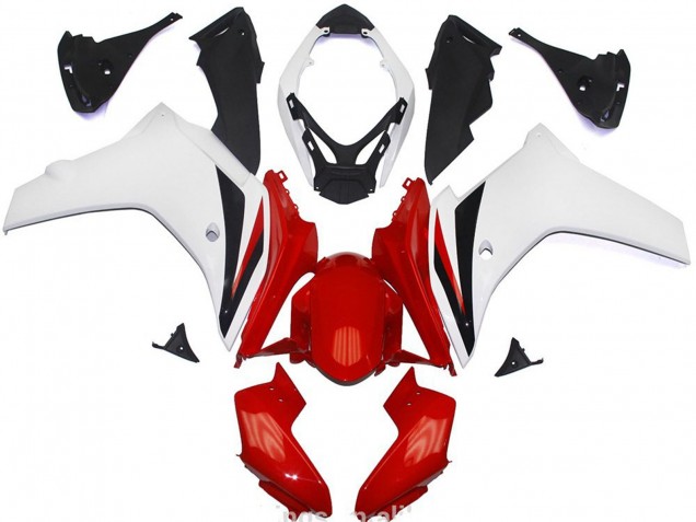 Red and White Gloss 2011-2012 Honda CBR600F Motorcycle Fairing