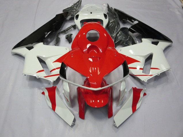 Red and White Style 2005-2006 Honda CBR600RR Motorcycle Fairing