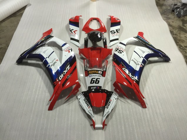 Red blue and White Race 2011-2015 Kawasaki ZX10R Motorcycle Fairing