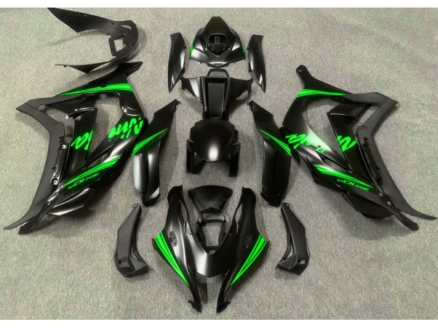 Satin Black & Green 2016-2019 Kawasaki ZX10R Motorcycle Fairing