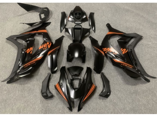 Satin Black & Orange 2016-2019 Kawasaki ZX10R Motorcycle Fairing