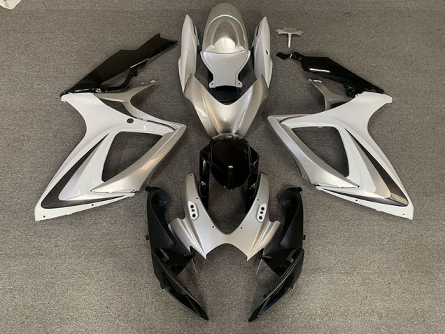 Silver White OEM Style 2006-2007 Suzuki GSXR 600-750 Motorcycle Fairing