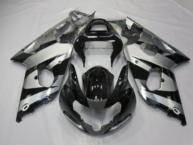 Silver and Black 2000-2002 Suzuki GSXR 1000 Motorcycle Fairing