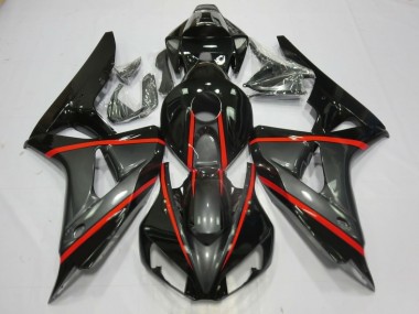 Silver and Black 2006-2007 Honda CBR1000RR Motorcycle Fairing