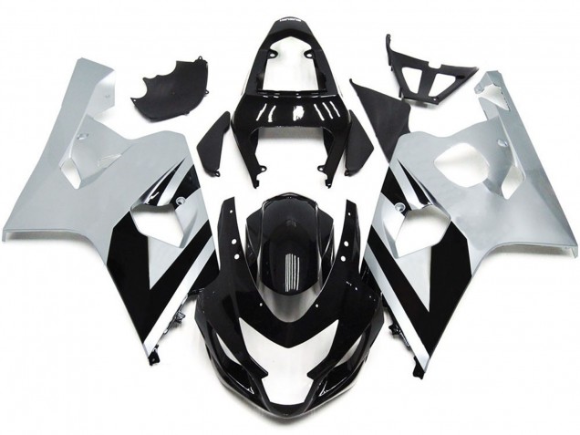 Silver and Gloss Black OEM Style 2004-2005 Suzuki GSXR 600-750 Motorcycle Fairing