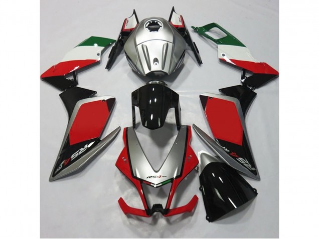 Silver and Red 2012-2015 Aprilia RS4 125 Motorcycle Fairing