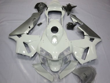 Silver and White 2003-2004 Honda CBR600RR Motorcycle Fairing