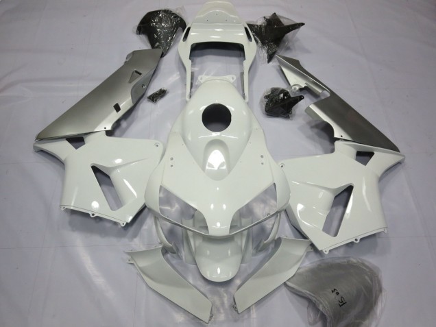 Silver and White 2003-2004 Honda CBR600RR Motorcycle Fairing