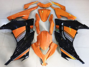 Sunrise Orange and Black 2013-2018 Kawasaki Ninja 300 Motorcycle Fairing