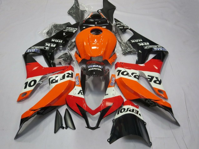 Vibrant Orange Repsol 2007-2008 Honda CBR600RR Motorcycle Fairing