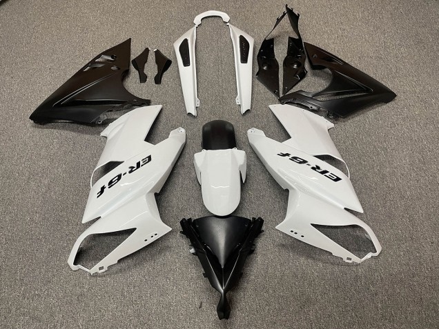 White Black Logo 2009-2011 Kawasaki Ninja 650R Motorcycle Fairing