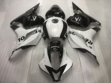 White / Black Repsol Plain 2009-2012 Honda CBR600RR Motorcycle Fairing