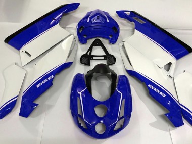 White Blue and Black 2003-2004 Ducati Ducati 749 999 Motorcycle Fairing