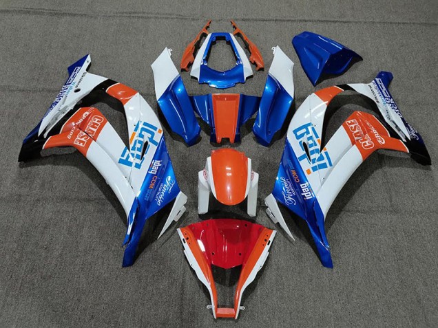 White Blue and Orange 2011-2015 Kawasaki ZX10R Motorcycle Fairing