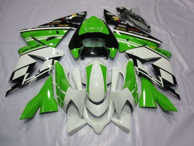 White Green 2004-2005 Kawasaki ZX10R Motorcycle Fairing