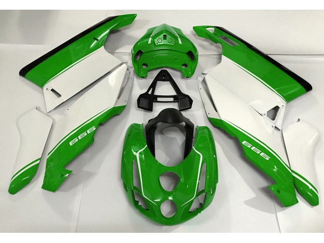 White Green and Black 2003-2004 Ducati Ducati 749 999 Motorcycle Fairing