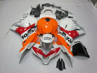 White Orange Repsol 2009-2012 Honda CBR600RR Motorcycle Fairing