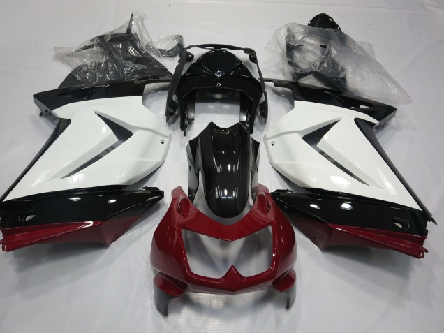 White Red and Black 2008-2012 Kawasaki Ninja 250 Motorcycle Fairing