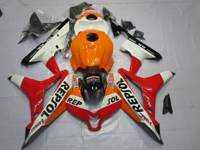 White Repsol 2007-2008 Honda CBR600RR Motorcycle Fairing