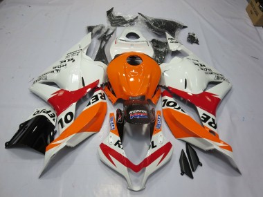 White Repsol 2009-2012 Honda CBR600RR Motorcycle Fairing